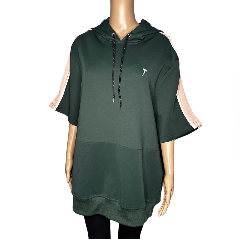 Tackma seek no approval women green short sleeve hoodie size XL